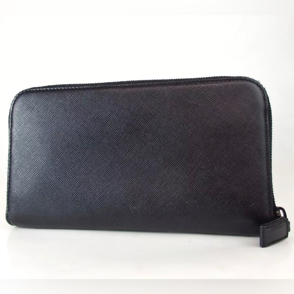 PRADA Saffiano Leather Long Zip Around Wallet 😍🖤 - Picture 2 of 16
